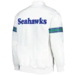 White Seattle Seahawks The Power Forward Satin Jacket