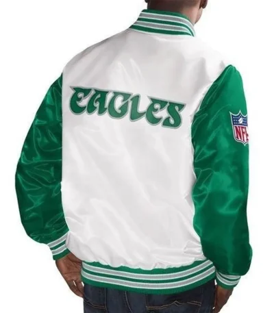 White/kelly Green Philadelphia Eagles Legend Satin Jacket