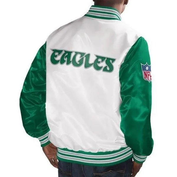 White/kelly Green Philadelphia Eagles Legend Satin Jacket