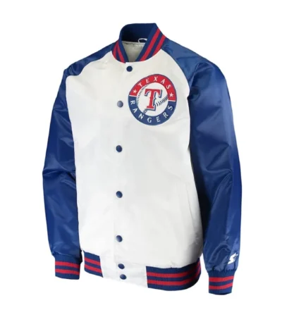 White/Blue Texas Rangers Clean-Up Hitter Jacket