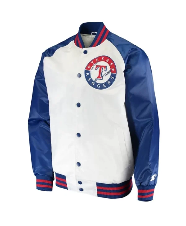 White/Blue Texas Rangers Clean-Up Hitter Jacket