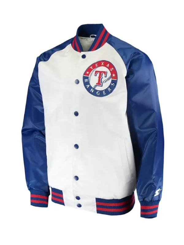 White/Blue Texas Rangers Clean-Up Hitter Jacket