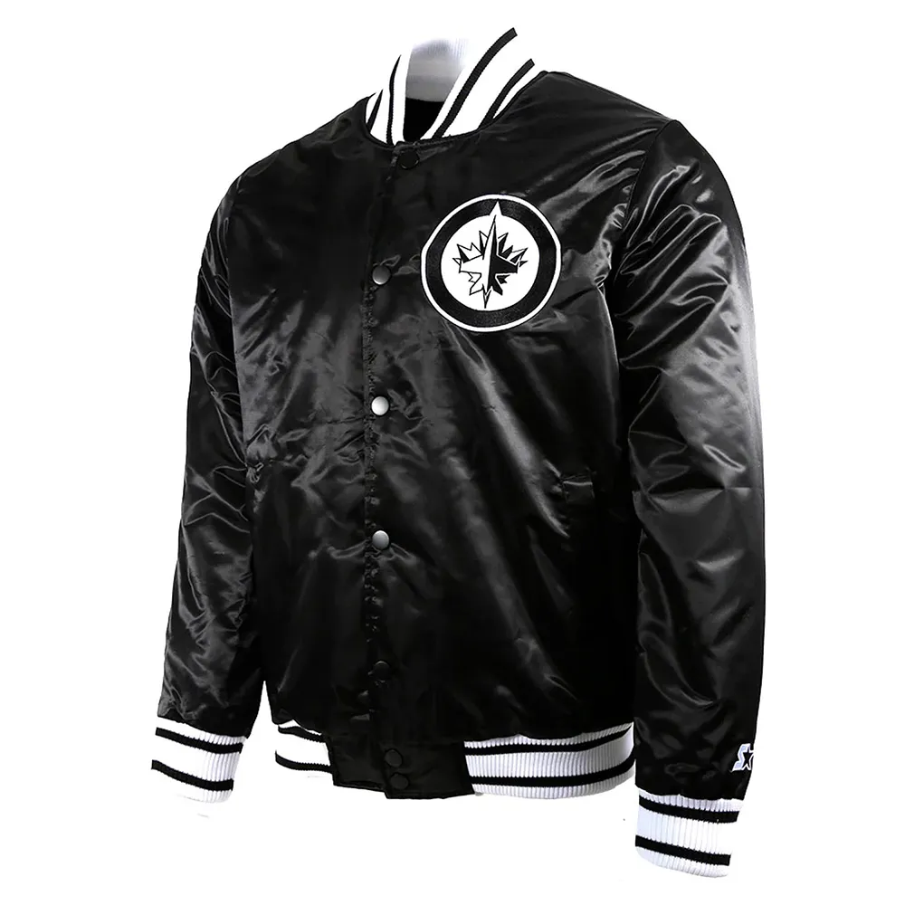 Winnipeg Jets Black Ice Satin Jacket Winnipeg Jets Black Ice Satin Jacket