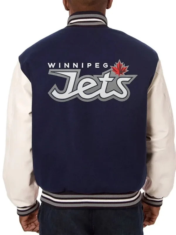 Winnipeg Jets Blue and White Varsity Two-Tone Jacket
