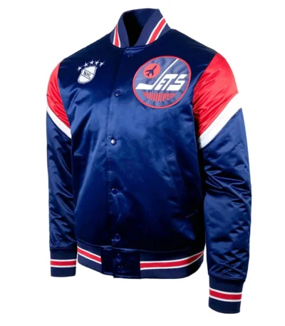 Winnipeg Jets Heavyweight Alt Blue Satin Jacket