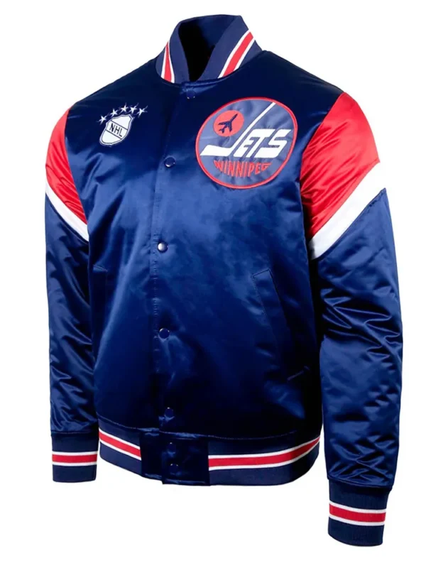 Winnipeg Jets Heavyweight Alt Blue Satin Jacket