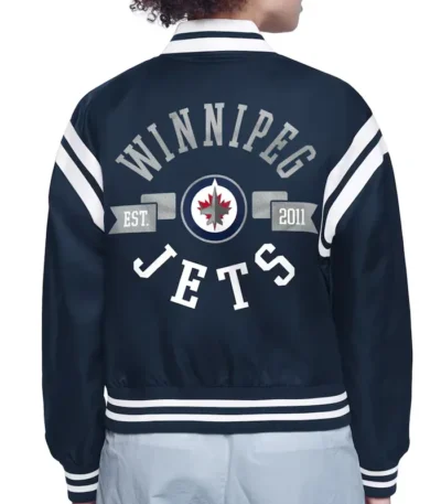 Winnipeg Jets Printed Logo Varsity Satin Jacket