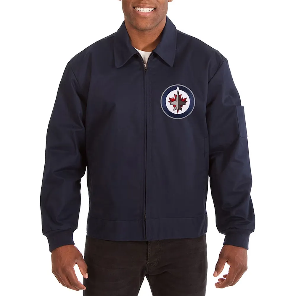 Winnipeg Jets Workwear Navy Cotton Jacket Winnipeg Jets Workwear Navy Cotton Jacket