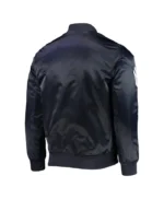 NY Yankees Wordmark Navy Satin Jacket