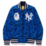 Yankees Bape Varsity Full-Zip Satin Jacket