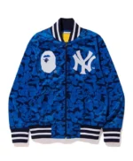 Yankees Bape Varsity Full-Zip Satin Jacket