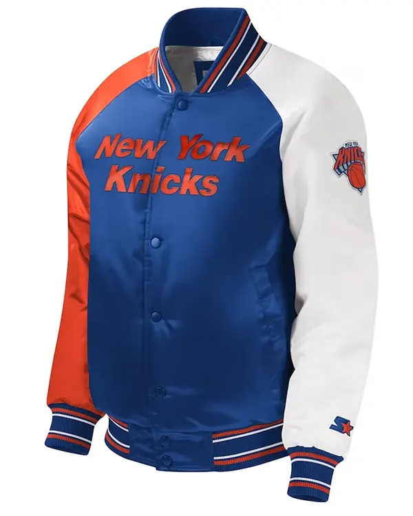 Youth Royal Ny Knicks Varsity Satin Jacket Youth Royal Ny Knicks Varsity Satin Jacket