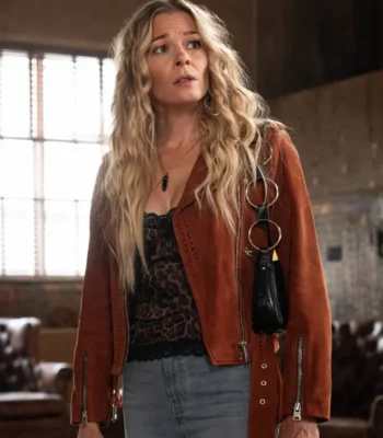 9-1-1 Nashville Dixie Bennings Brown Suede Biker Jacket