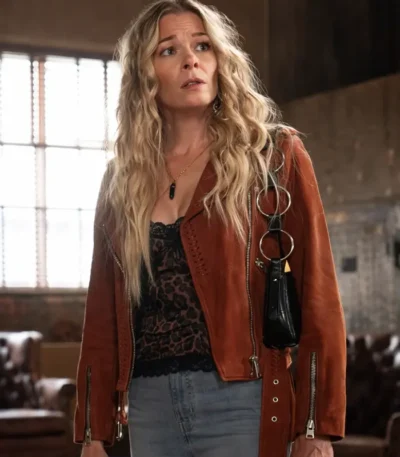 9-1-1 Nashville Dixie Bennings Brown Suede Biker Jacket