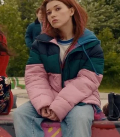 Abby Ginny and Georgia S03 Colorblock Puffer Jacket