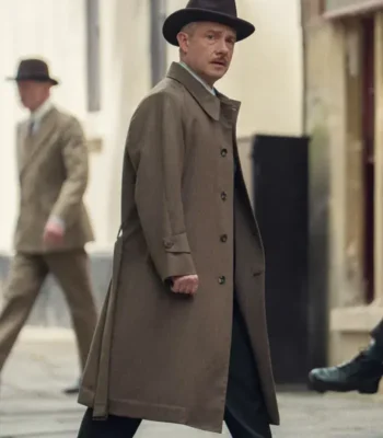 Agatha Christies Seven Dials Martin Freeman Wool Coat