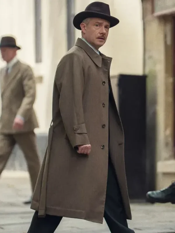 Agatha Christies Seven Dials Martin Freeman Wool Coat