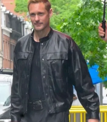 Alexander Skarsgård Murderbot S01 Black Leather Jacket