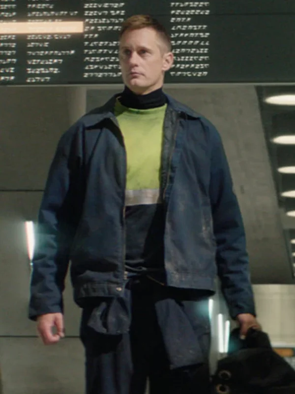 Alexander Skarsgård Murderbot S01 Blue Jacket