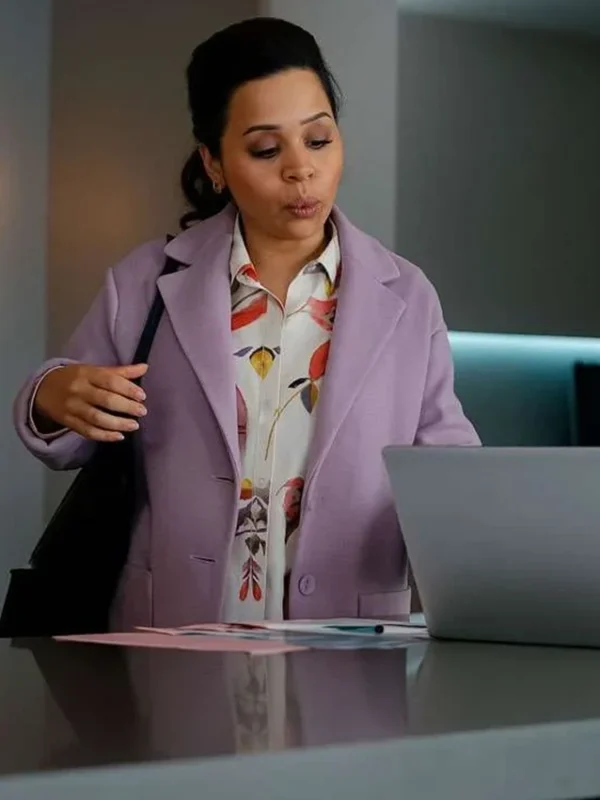 Amirah Vann Doc S01 Purple Wool Long Coat