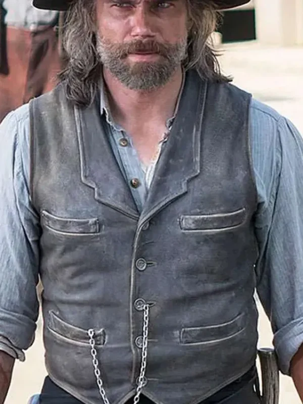 Anson Mount Hell on Wheels Distressed Leather Vest