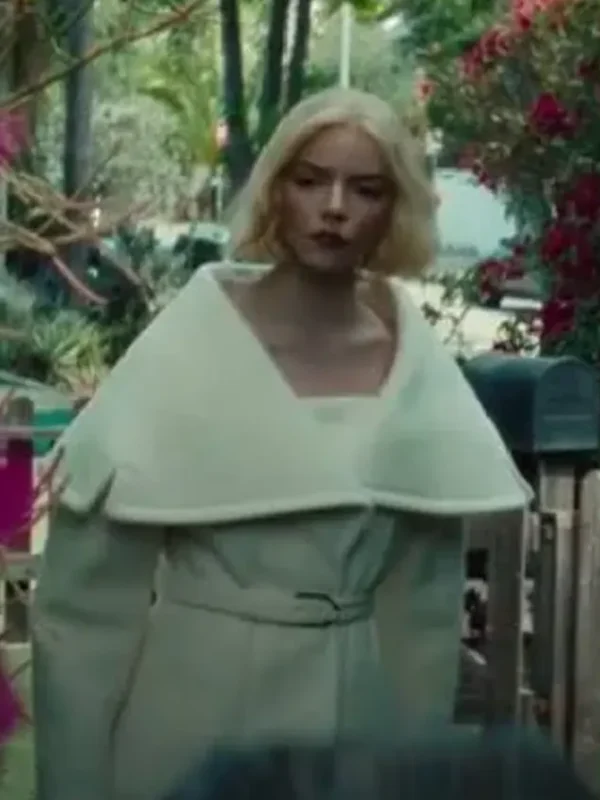 Anya Taylor-Joy Lucky White Coat