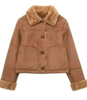 Baked with Love Holiday Brown Shearling Jacket