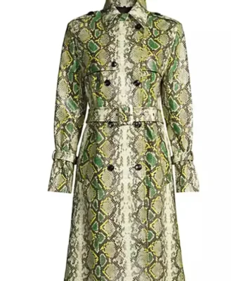 Birdie Grosse Pointe Garden Society Snake Print Trench Coat