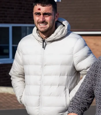 Brassic S07 Joe Gilgun White Puffer Jacket