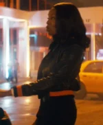 Brilliant Minds Carol Pierce Leather Bomber Jacket