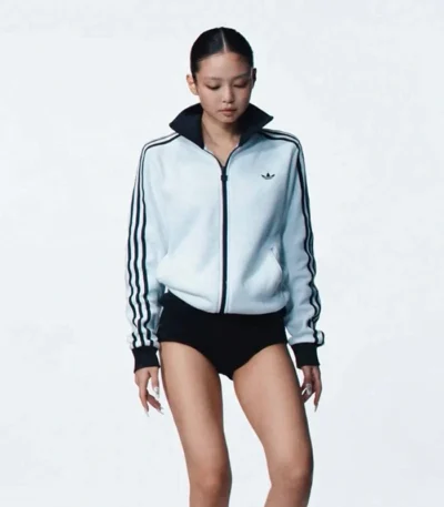 Blackpink Jennie Kim Adidas SS26 White track Jacket