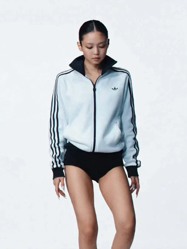 Blackpink Jennie Kim Adidas SS26 White track Jacket