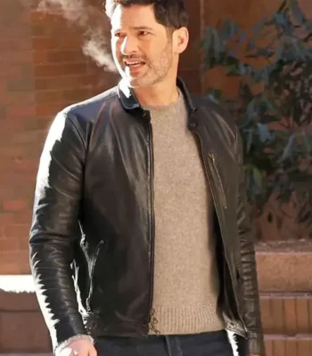 CIA Tom Ellis Black Leather Jacket