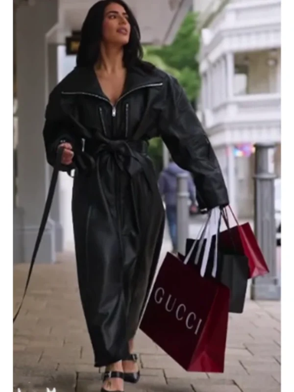 Carina Mirabile Married at First Sight Black Leather Coat
