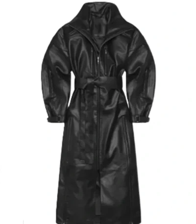 Carina Mirabile Married at First Sight Black Leather Coat