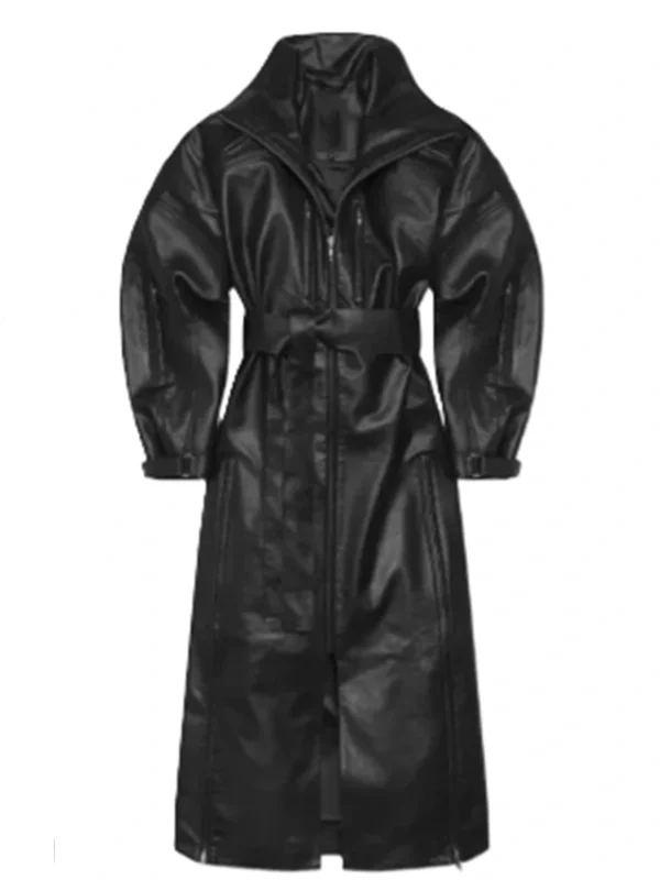 Carina Mirabile Married at First Sight Black Leather Coat
