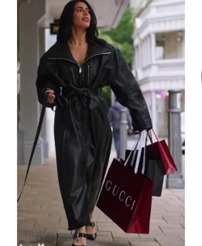 Carina Mirabile Married at First Sight Black Leather Coat Carina Mirabile Married at First Sight Black Leather Coat