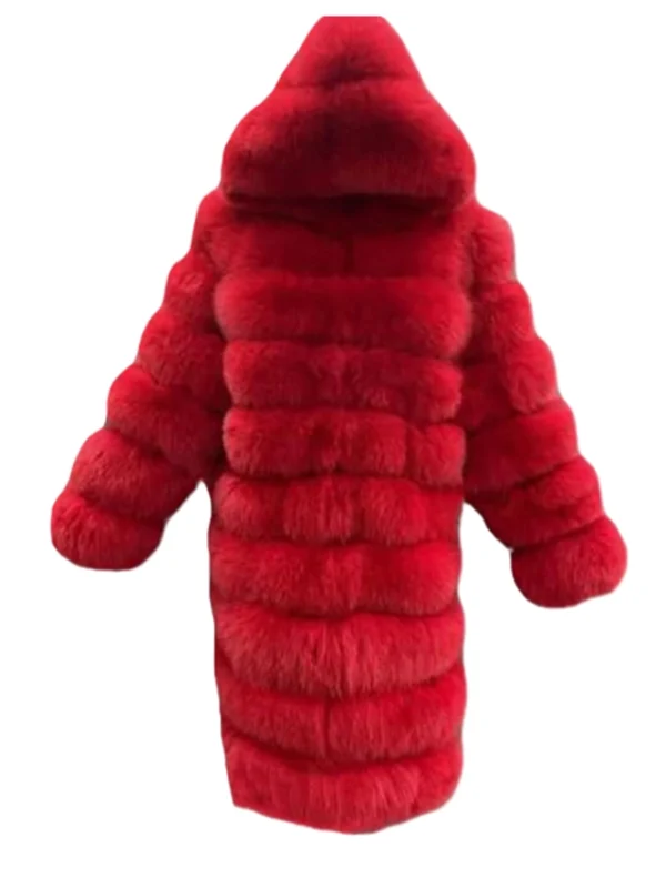 Carrie Preston Elsbeth S02 Red Hooded Fur Coat