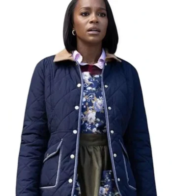 Catherine Grosse Pointe Garden Society Blue Quilted Jacket