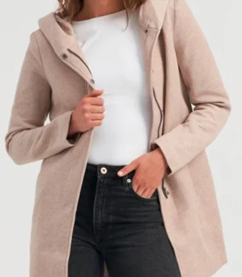Charlotte Fountain-Jardim Doc Beige Hooded Coat