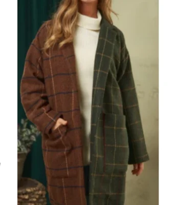 Chelsea DeBoer Down Home Fab S03 Two Tone Plaid Coat