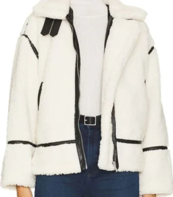 Christina Hall Christina In The Country S02 White Sherpa Jacket