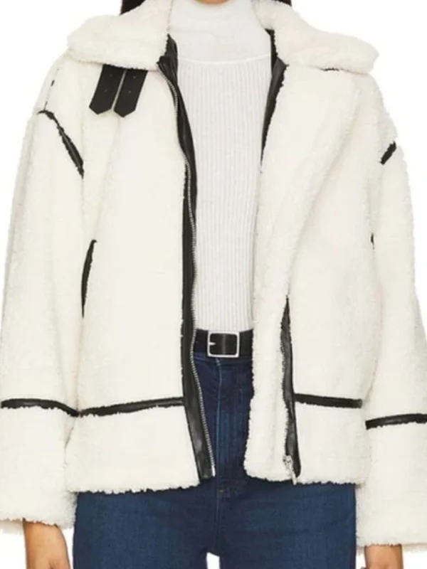 Christina Hall Christina In The Country S02 White Sherpa Jacket