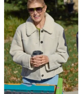 Connie Britton The Motherhood S01 White Shearling Jacket