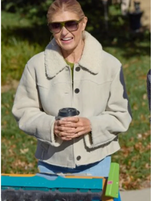 Connie Britton The Motherhood S01 White Shearling Jacket