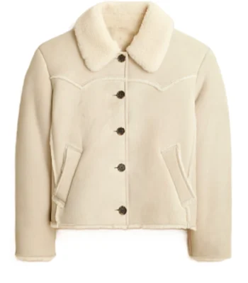 Connie Britton The Motherhood S01 White Shearling Jacket