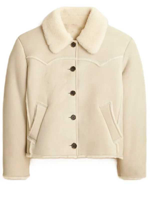 Connie Britton The Motherhood S01 White Shearling Jacket