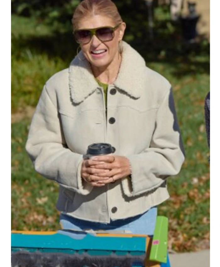Connie Britton The Motherhood S01 White Shearling Jacket Connie Britton The Motherhood S01 White Shearling Jacket