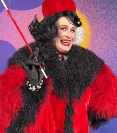 Cruella Deville D23 Expo Red And Black Fur Coat