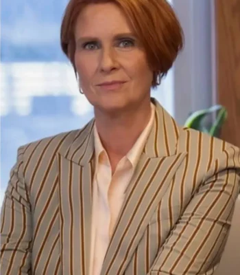 Cynthia Nixon And Just Like That S03 Striped Blazer